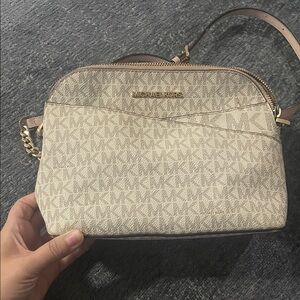 Michael Kors Monogram Beige Crossbody Bag